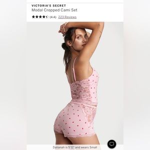 Large Victoria’s Secret model cropped cami set pajamas